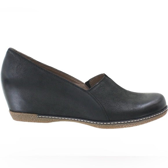 Dansko Liliana Black Nubuck Leather  Slip On Wedge Size EU 42 / US 11.5-12 - Picture 2 of 10